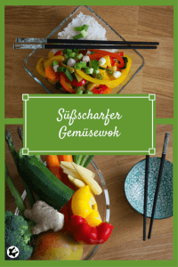 Süßscharfer Gemüsewok mit verschiedenem Gemüse. Laktosefrei Kochen