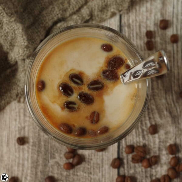 Kalter Kaffee von oben Kaffee Latte